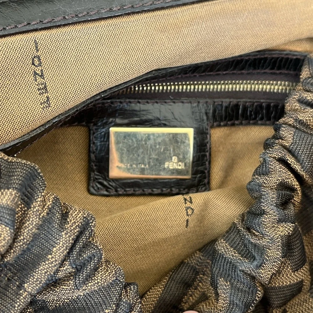 Authentic FENDI Medium Zucca Monogram Canvas Magic Bag in Brown Tobacco Color - Picture 8 of 11